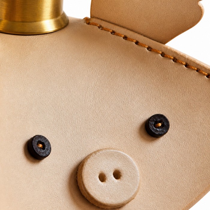Handcrafted Piglet Leather Pendant Light HL4547
