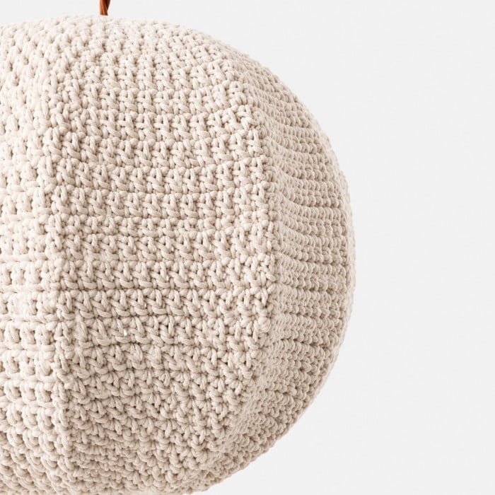 Handwoven Globe Pendant Light in Ivory and Caramel HL4467