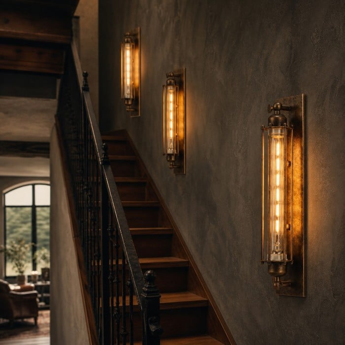 Industrial Tube Glass Wall Sconce HL4311