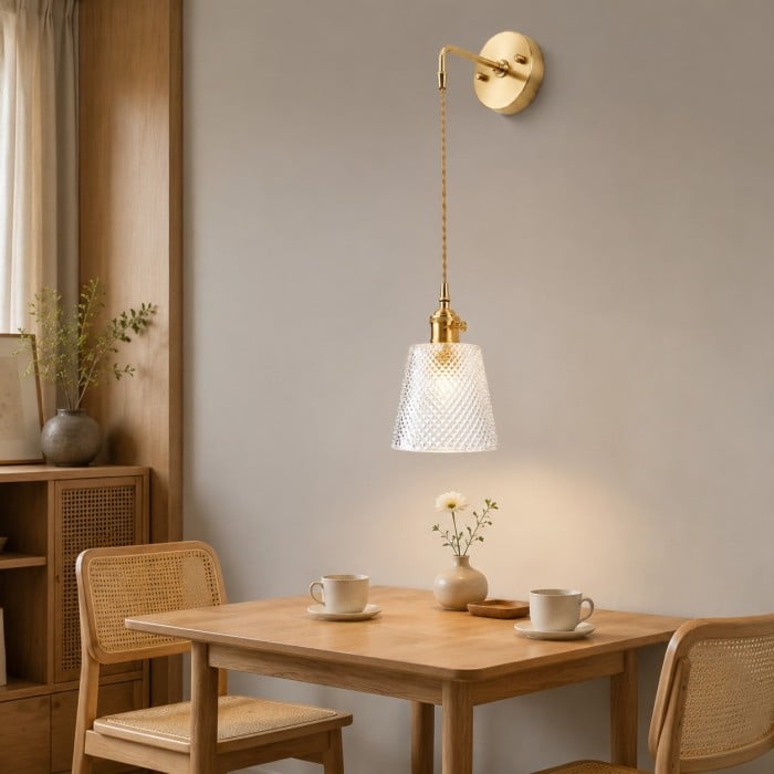 Japanse messing glazen wandlamp HL4502