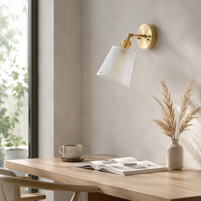 Japanse messing glazen wandlamp HL4502