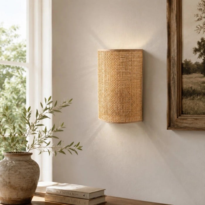 Japanse rotan wandlamp HL4546