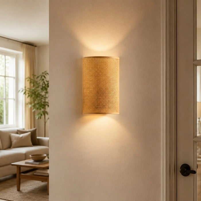 Japanse rotan wandlamp HL4546