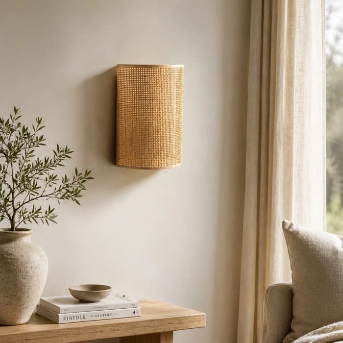 Japanse rotan wandlamp HL4546