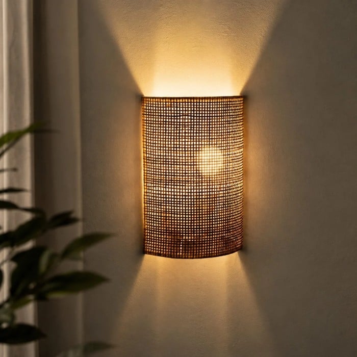 Japanse rotan wandlamp HL4546