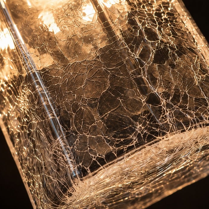 Japanse vintage hanglamp van craqueléglas HL4565