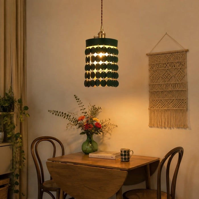 Hanglamp met gelaagde leren schijven HL4557