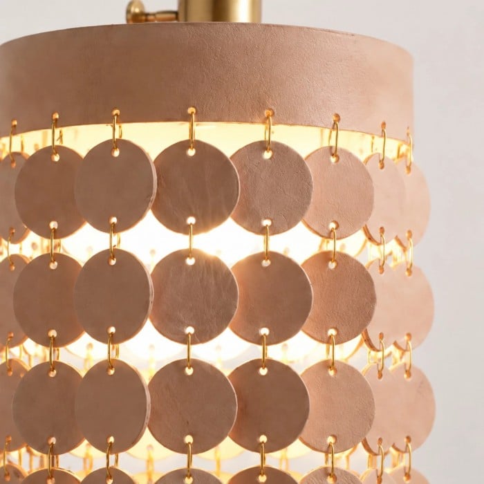 Hanglamp met gelaagde leren schijven HL4557