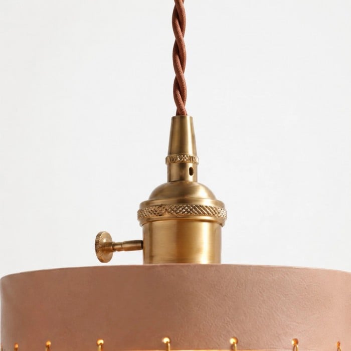 Hanglamp met gelaagde leren schijven HL4557