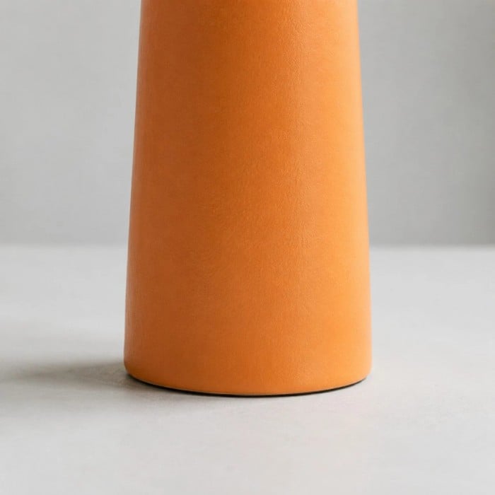 Liberty stoffen tafellamp met bloemenmotief en keramische voet, handgemaakte oranje HL4441