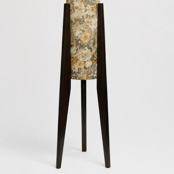 Liberty Fabric Tripod Floor Lamp with Solid Wood Frame HL4447