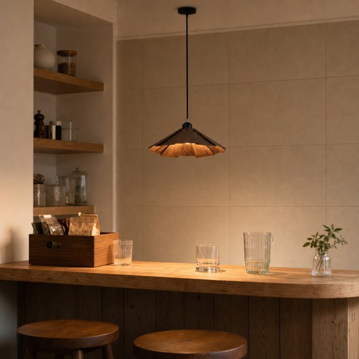 Houten hanglamp uit de Log-serie HL4329