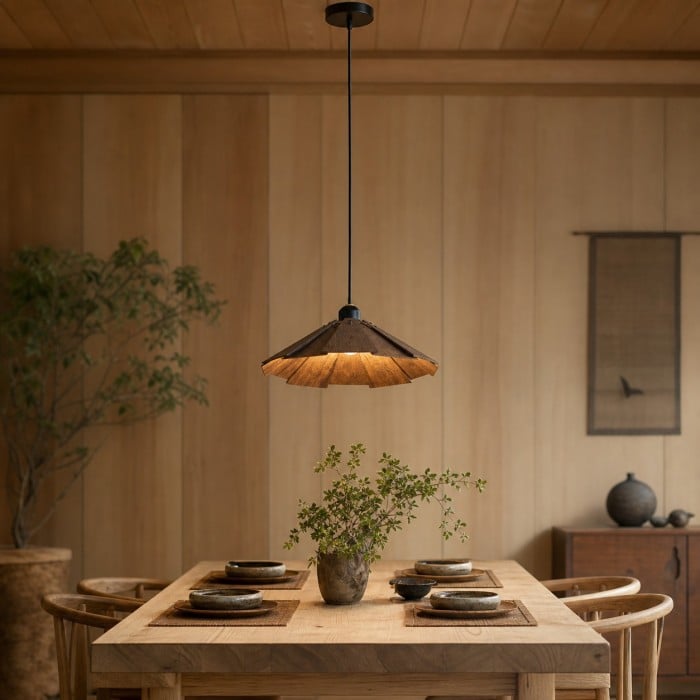 Houten hanglamp uit de Log-serie HL4329