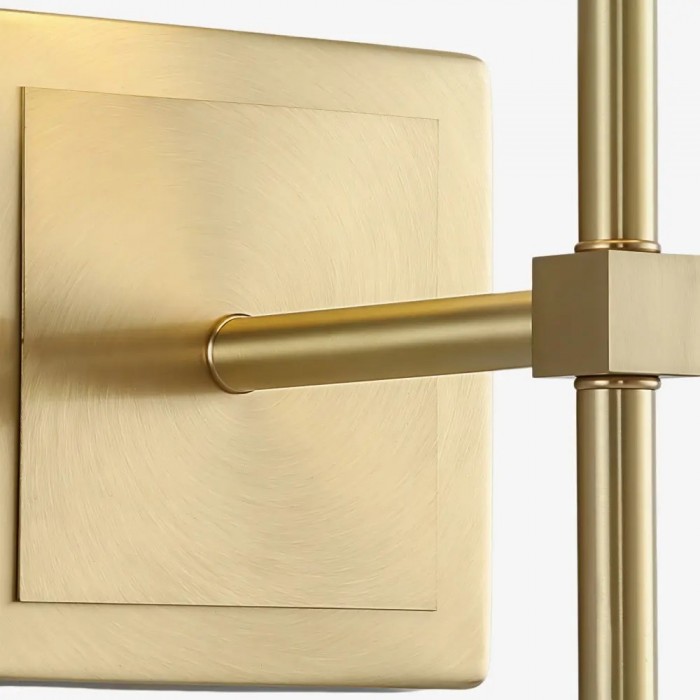 Luxe messing wandlamp met stoffen kap HL4235