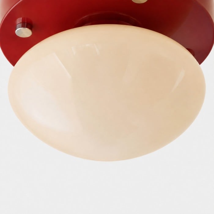 Memphis röd glas LED-taklampa i infälld design HL4377