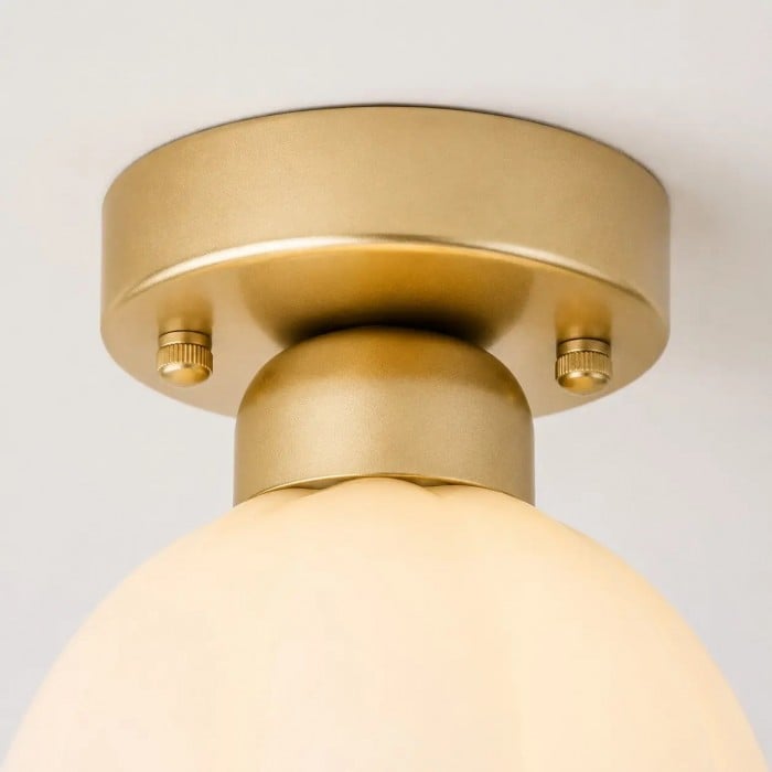 Melkglazen bloemvormige plafondlamp HL4272