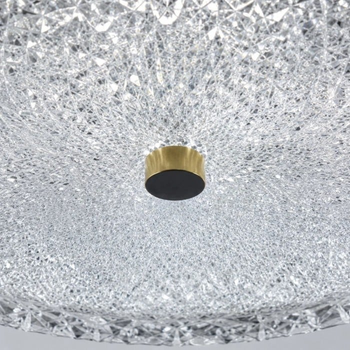 Moderne plafondlamp met geslepen glas, vlak gemonteerd, model HL4506