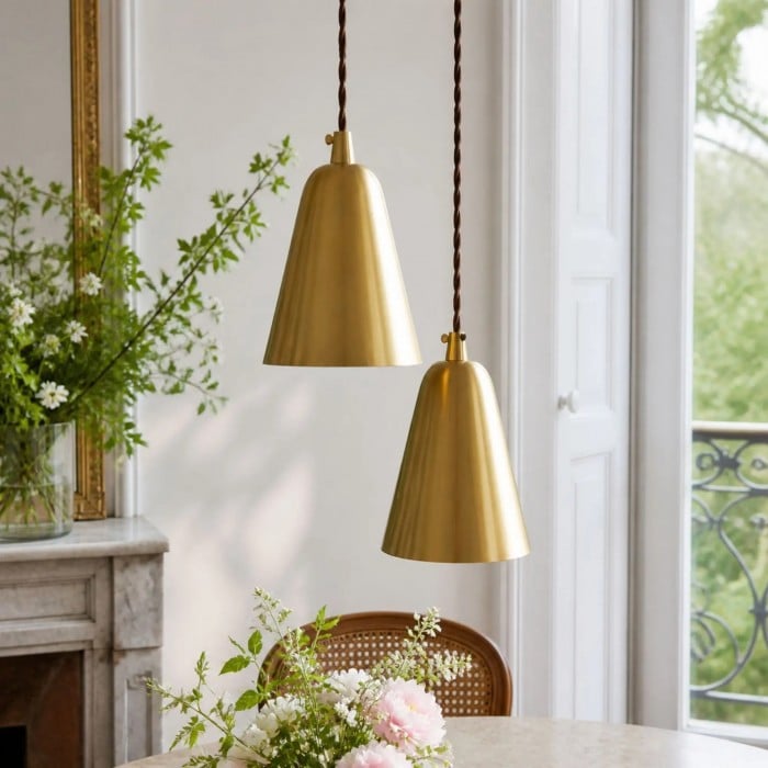 Moderne metalen hanglamp - messing of chroom HL4215