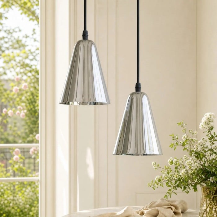 Moderne metalen hanglamp - messing of chroom HL4215
