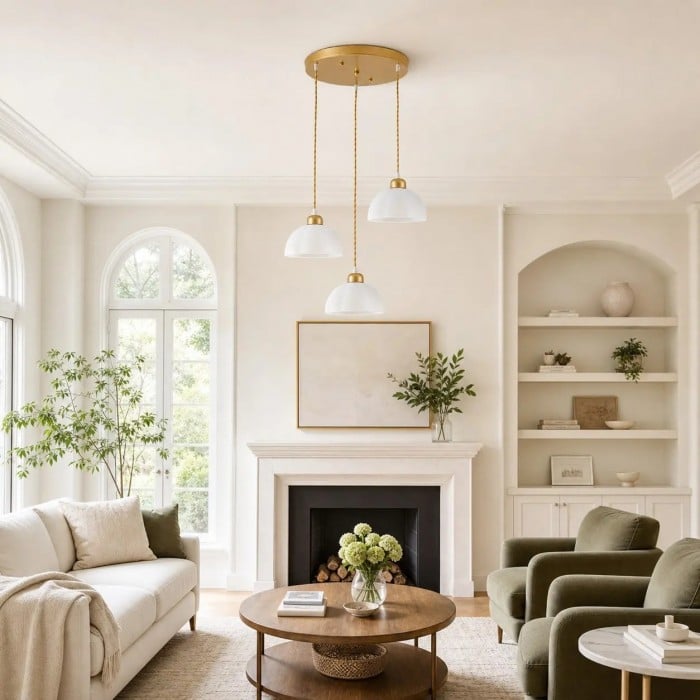Modern Milk Glass Pendant Light HL4212