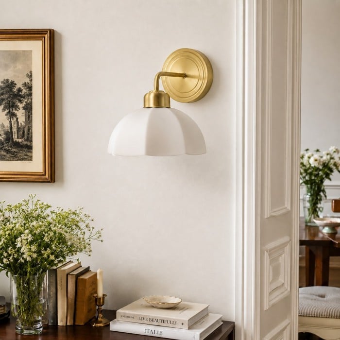 Lámpara de pared moderna de cristal opalino HL4241
