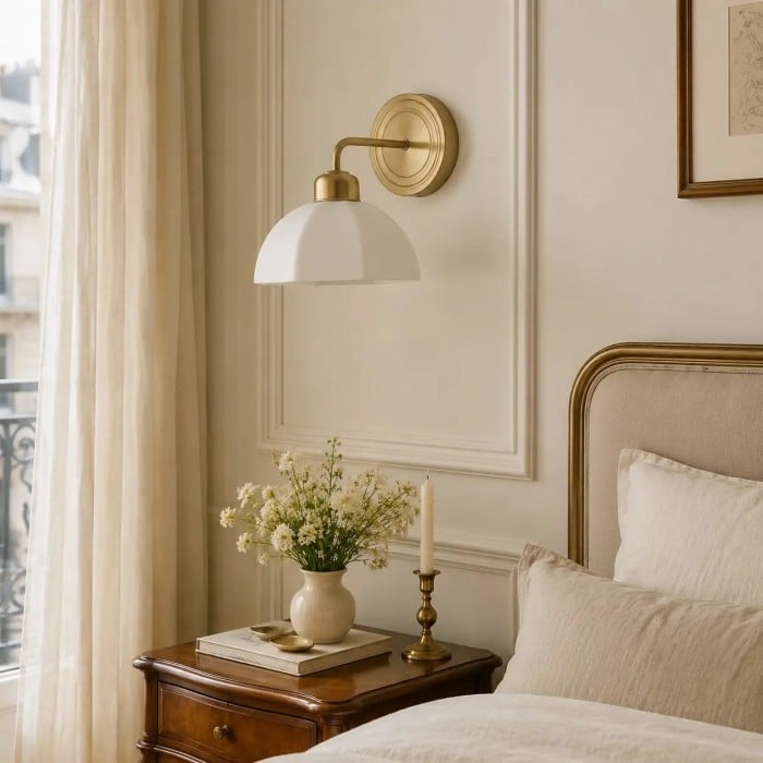 Lámpara de pared moderna de cristal opalino HL4241