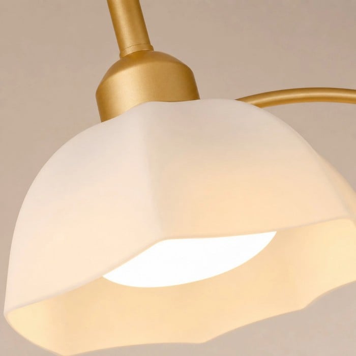 Modern Three-Light Milk Glass Chandelier HL4268