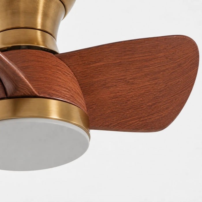Ventilador de techo con luz de cobre natural de 24 pulgadas HL4227
