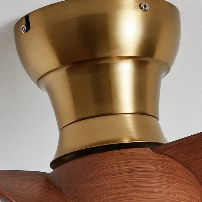 Ventilador de techo con luz de cobre natural de 24 pulgadas HL4227