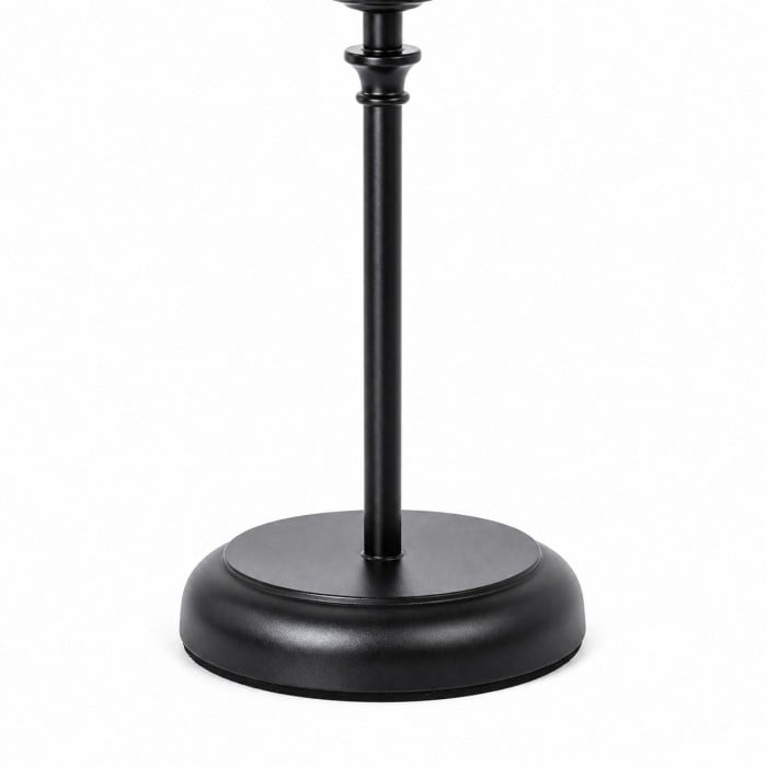 Tafellamp HL4296 van natuurlijk rotan en zwart ijzer.