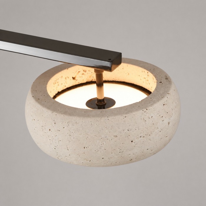 Lineaire hanglamp voor de eetkamer van natuurlijk travertijn HL4346