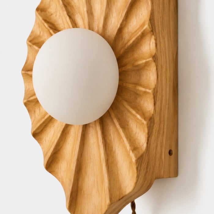 Lámpara de pared Wabi-Sabi de madera natural HL4516