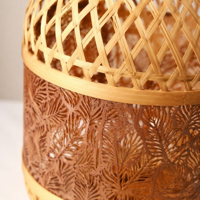Natuurlijk geweven rotan LED-tafellamp HL4298