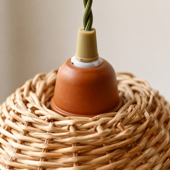 Mini hanglamp HL4407 van natuurlijk geweven rotan