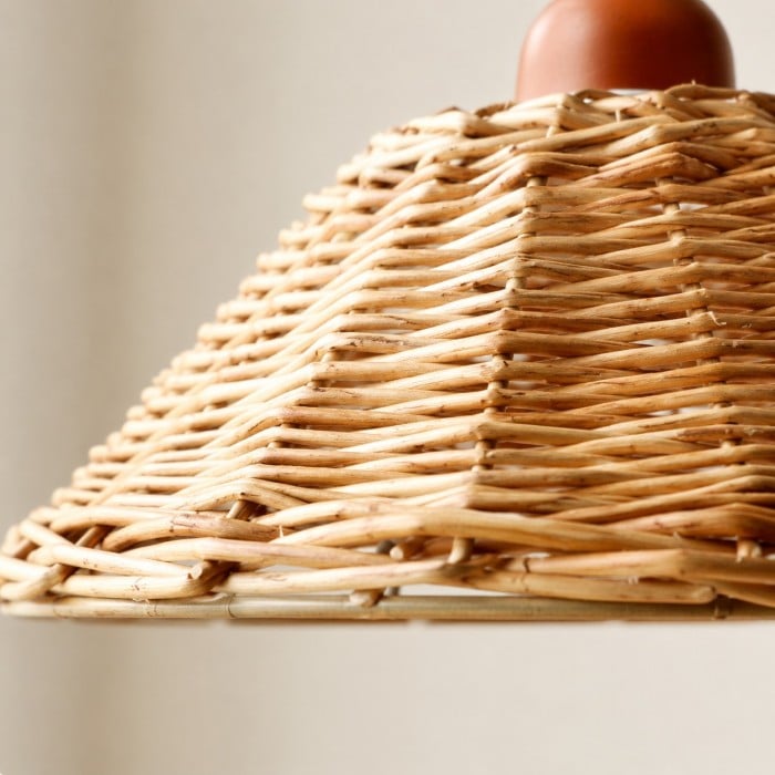 Mini hanglamp HL4407 van natuurlijk geweven rotan