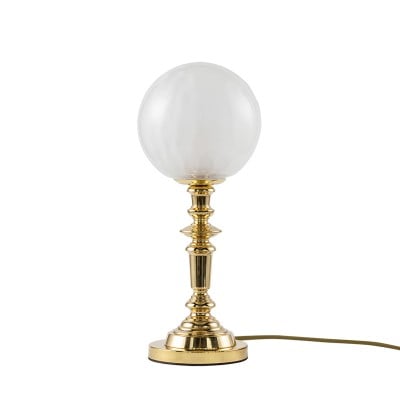 Tischlampe aus Milchglas mit Kugel Tischlampe aus Milchglas mit Kugel