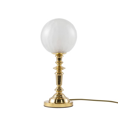 Vieille lampe de table à globe en verre dépoli