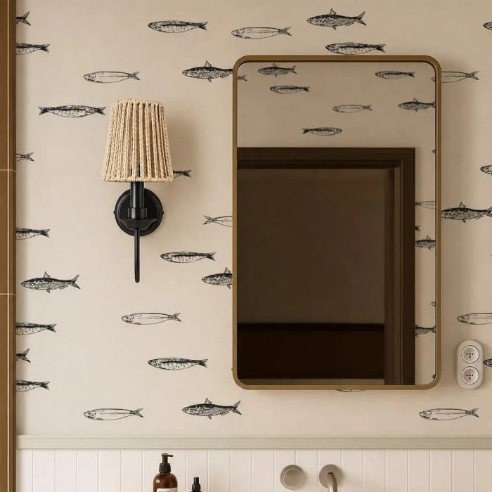 Nordic Iron Wall Sconce with Fabric Shade HL4264