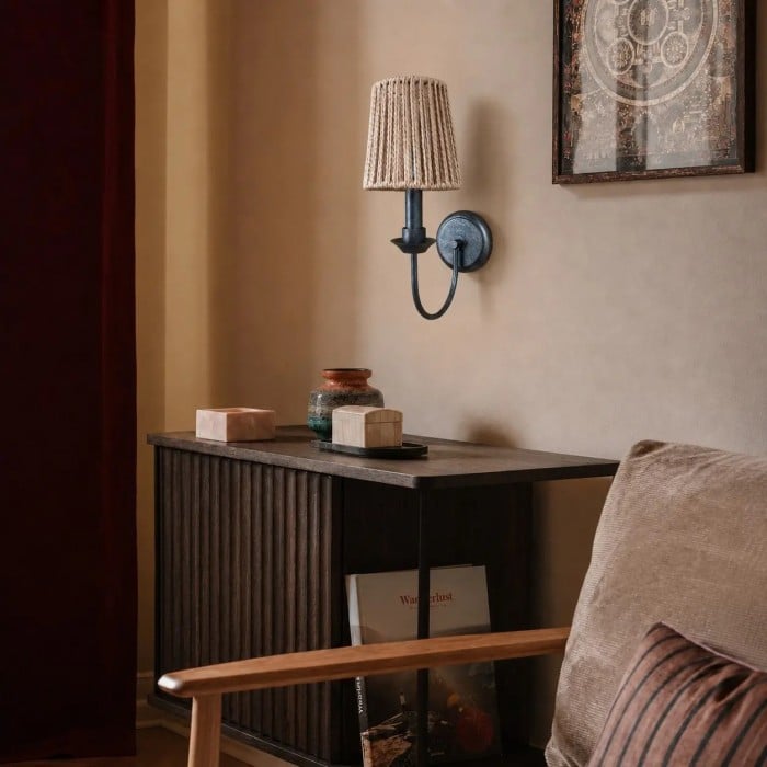 Nordic Iron Wall Sconce with Fabric Shade HL4264