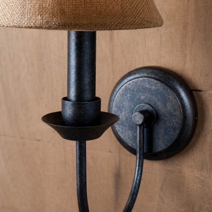 Nordic Iron Wall Sconce with Fabric Shade HL4264