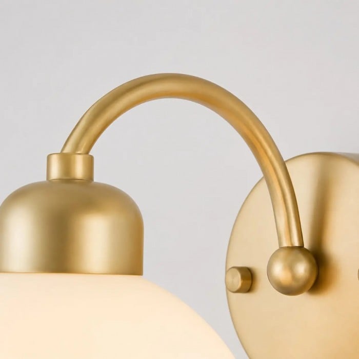 Lámpara de pared nórdica de cristal opalino con forma de flor HL4254