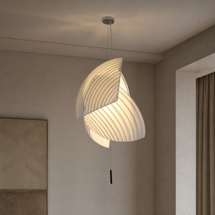 Scandinavische hanglamp met geplooide stof HL4375
