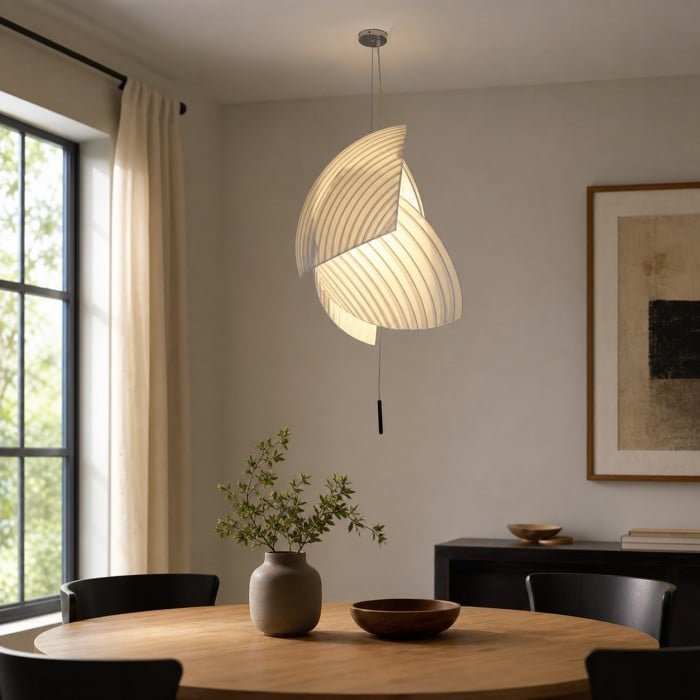 Scandinavische hanglamp met geplooide stof HL4375