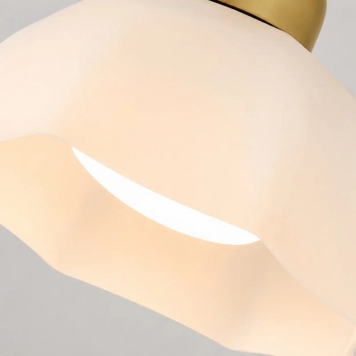 Nordic Three-Light White Glass Chandelier HL4239