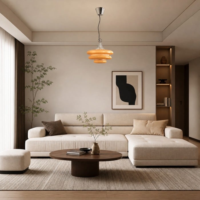 Oranje gelaagde glazen hanglamp HL4307
