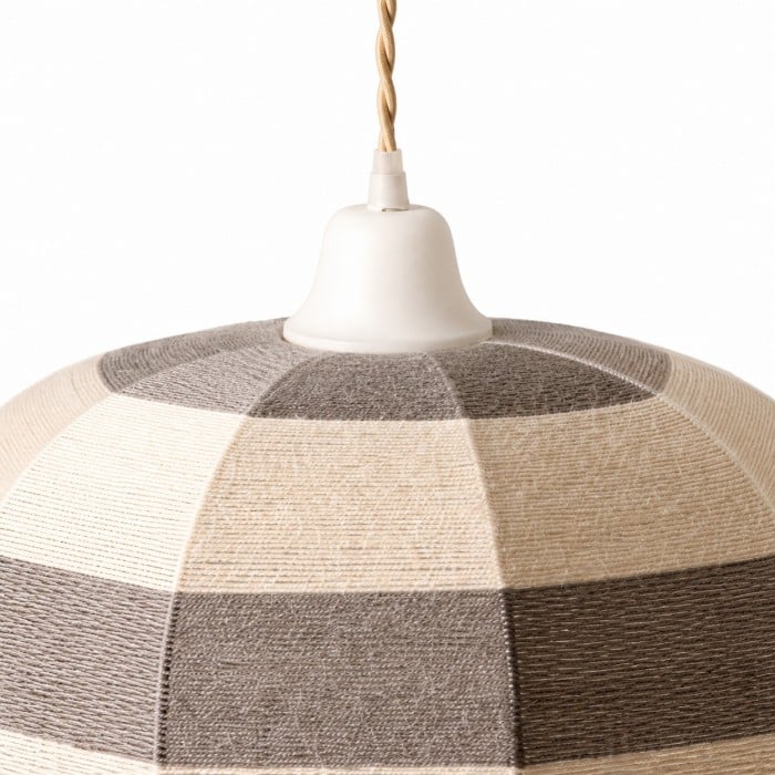 Hanglamp met koepel van patchwork katoenen draad HL4357