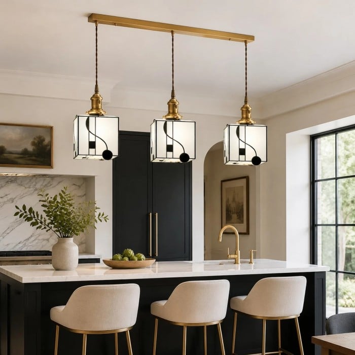 Suspension en verre artistique en forme de note de piano HL4556