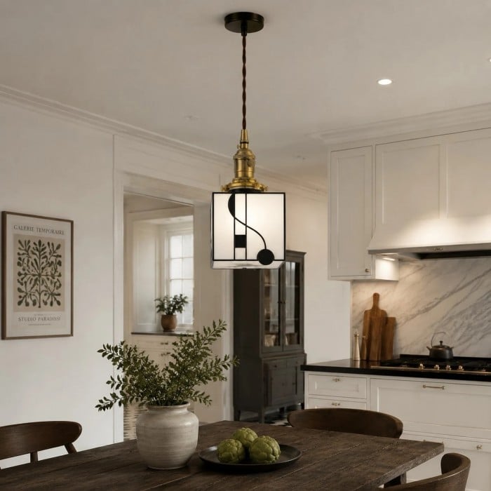 Suspension en verre artistique en forme de note de piano HL4556