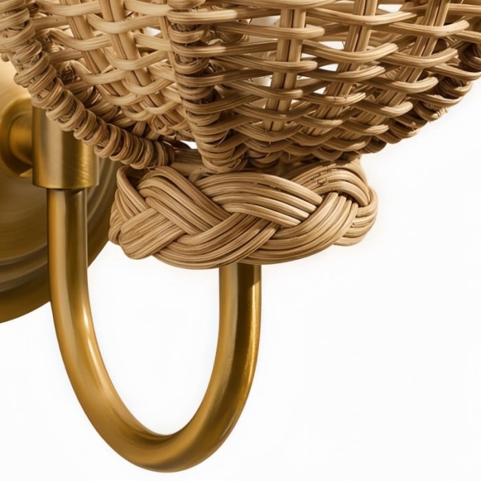 Retro Rattan Petal Wall Lamp HL4630