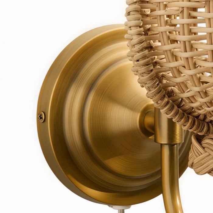 Retro Rattan Petal Wall Lamp HL4630